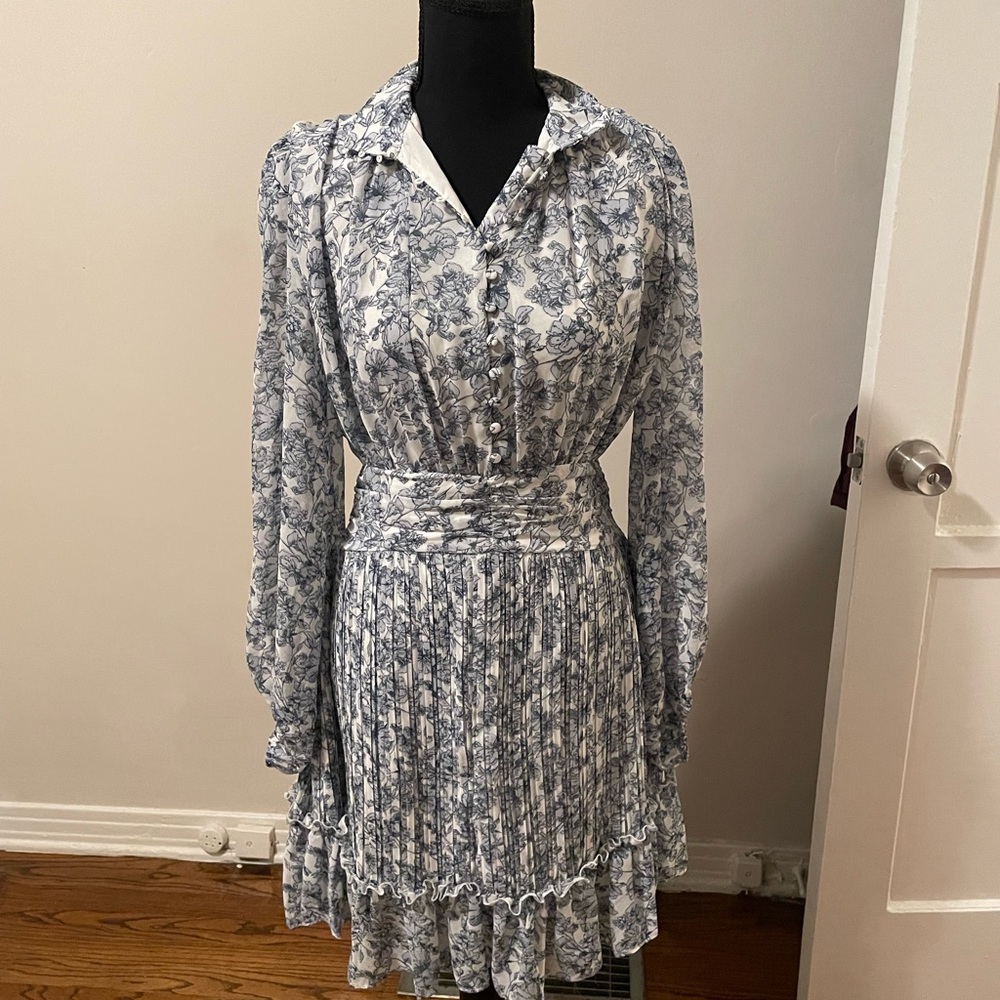 Floral Blue and White Women's Dress